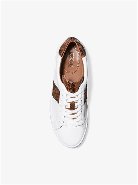 Irving Python Embossed Stripe Leather Sneaker 